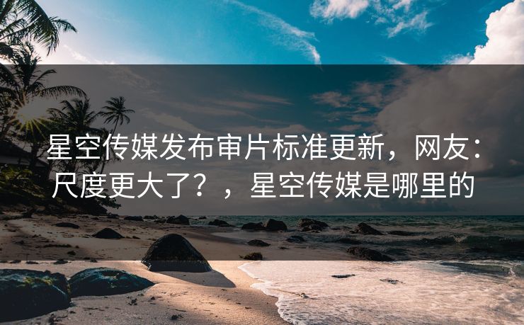 星空传媒发布审片标准更新，网友：尺度更大了？，星空传媒是哪里的