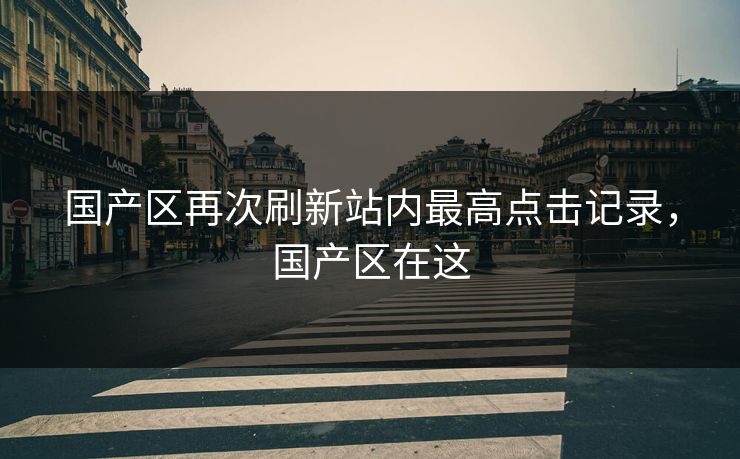 国产区再次刷新站内最高点击记录，国产区在这