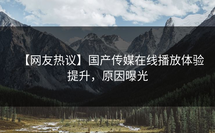 【网友热议】国产传媒在线播放体验提升，原因曝光