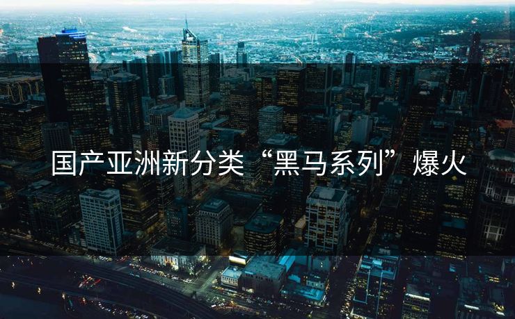 国产亚洲新分类“黑马系列”爆火