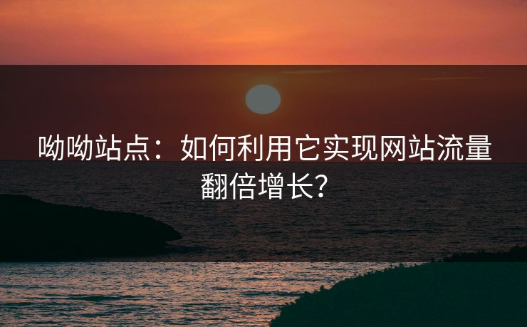 呦呦站点:如何利用它实现网站流量翻倍增长? 呦呦站点:如何利用它实现网站流量翻倍增长?